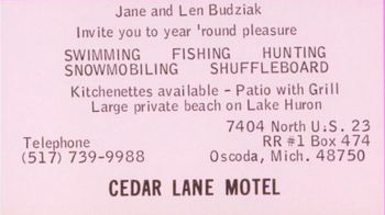 Cedar Lane Motel - Old Yearbook Ad